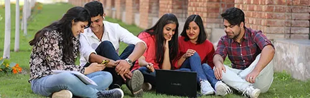 Students on the lawns at Chandigarh University