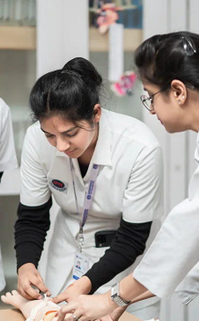 Nursing students during a clinical practical at SGC